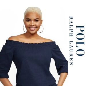 Polo by Ralph Lauren | Off-the-Shoulder Top | Navy | M